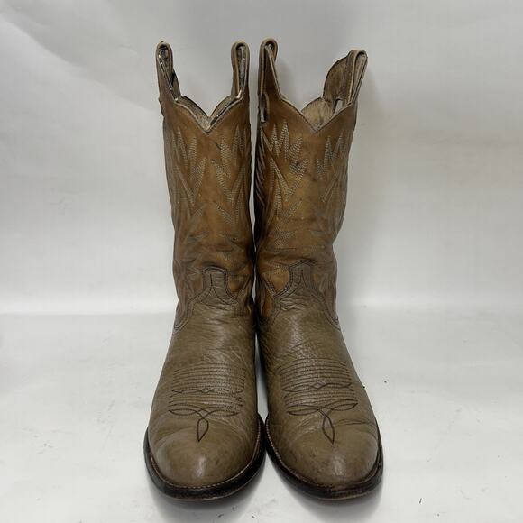 Vintage Dan Post Bullhide Cowboy Boots Two-Tone “Tan” main image 5